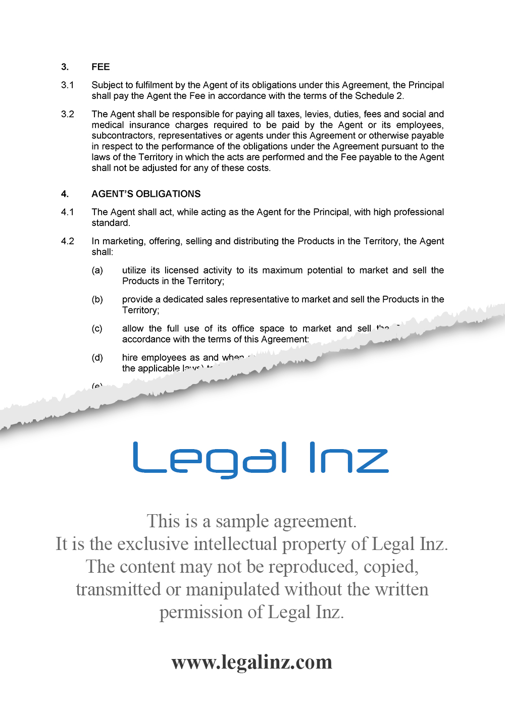 Agency Agreement Sample 3